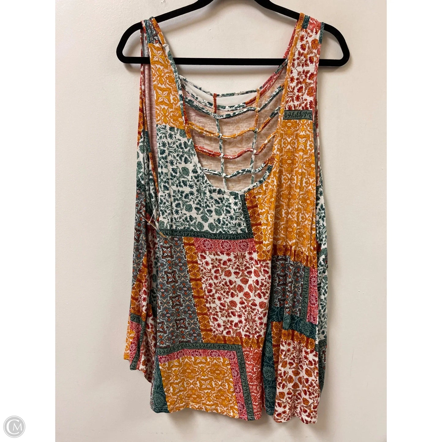 Top Sleeveless By Maurices In Green & Orange, Size: 4x