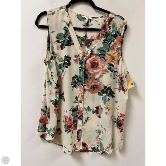 Top Sleeveless By Maurices In Floral Print, Size: 1x