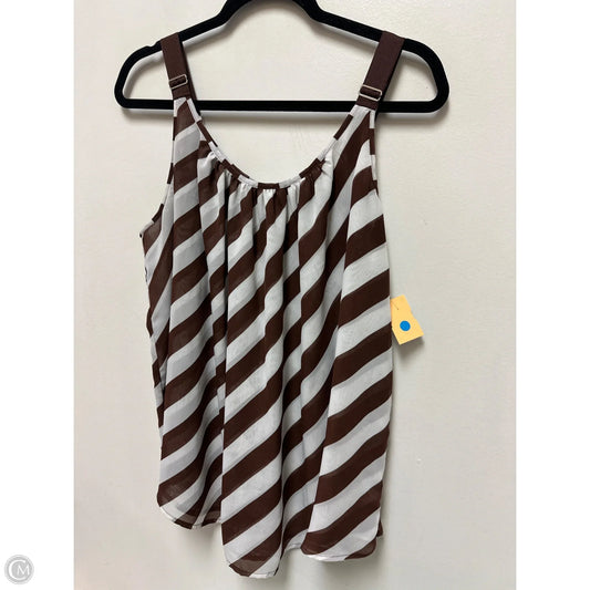 Top Sleeveless By Lane Bryant In Brown & White, Size: 1x