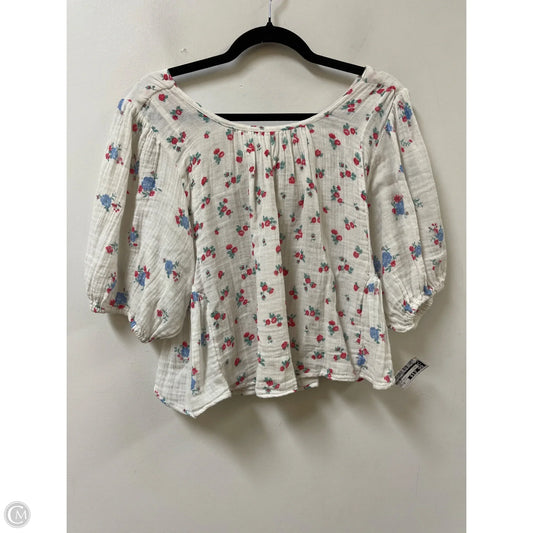 Top Short Sleeve By Free People In Floral Print, Size: Xs