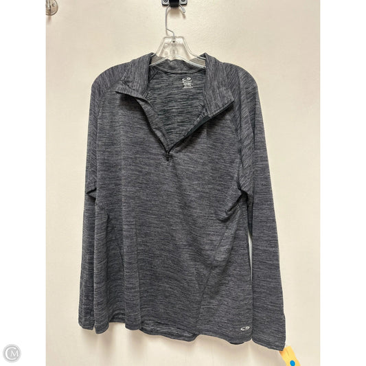 Athletic Top Long Sleeve Collar By Champion In Grey, Size: Xl