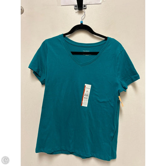 Top Short Sleeve By Time And Tru In Teal, Size: M