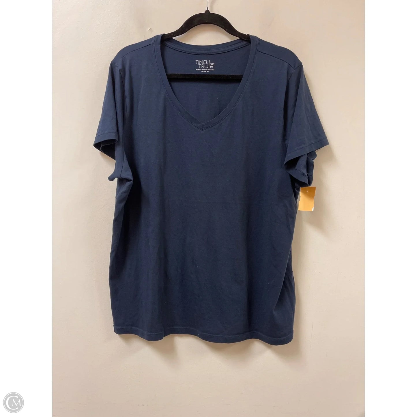 Top Short Sleeve By Time And Tru In Navy, Size: 1x