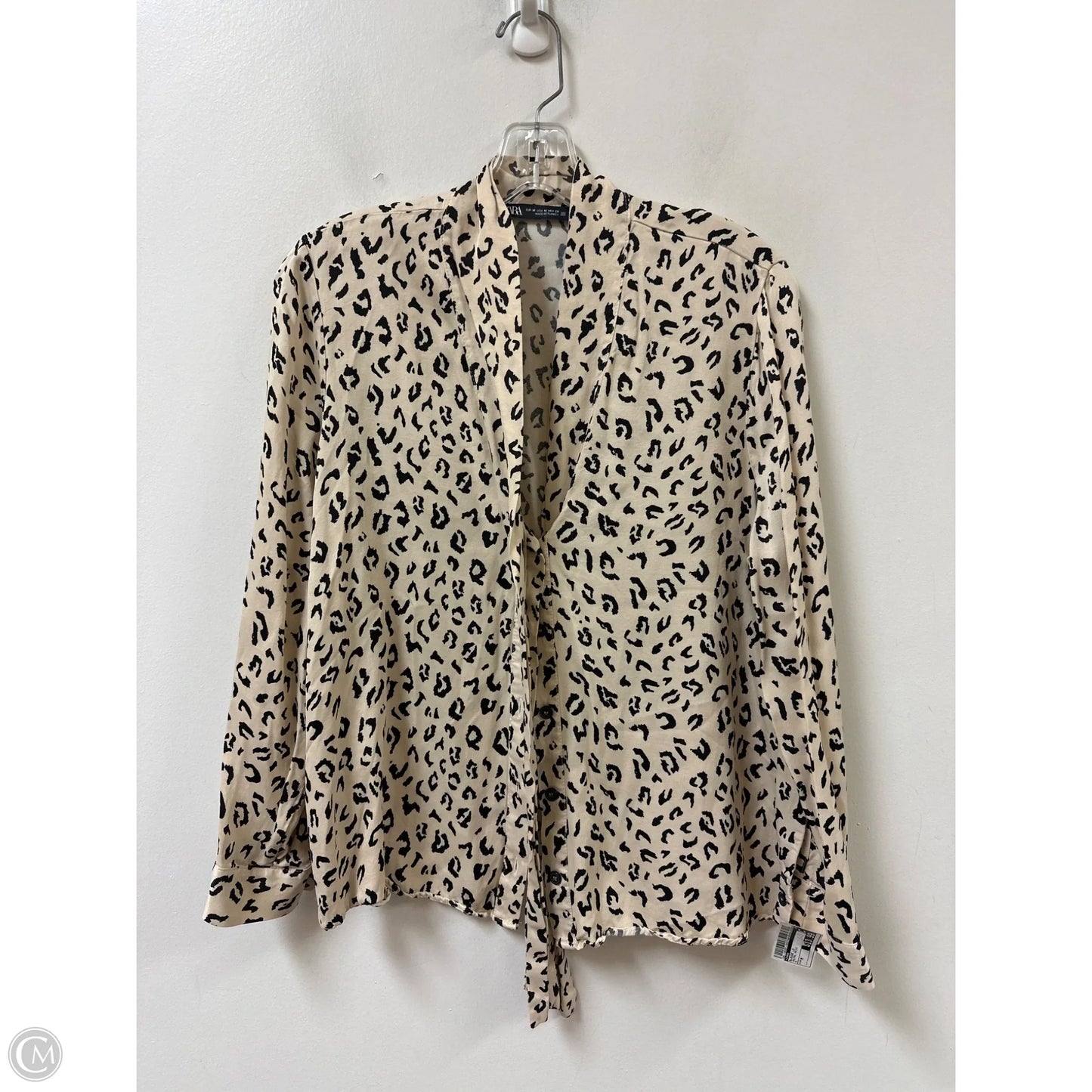 Blouse Long Sleeve By Zara In Animal Print, Size: M