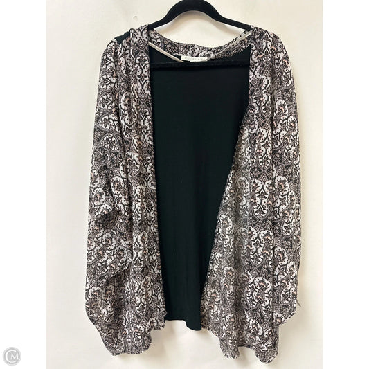 Kimono By Daniel Rainn In Black & Cream, Size: Osfm