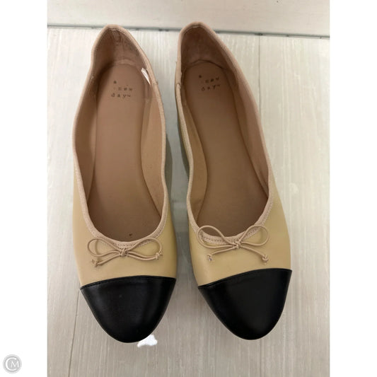 Shoes Flats By A New Day In Black & Cream, Size: 9.5