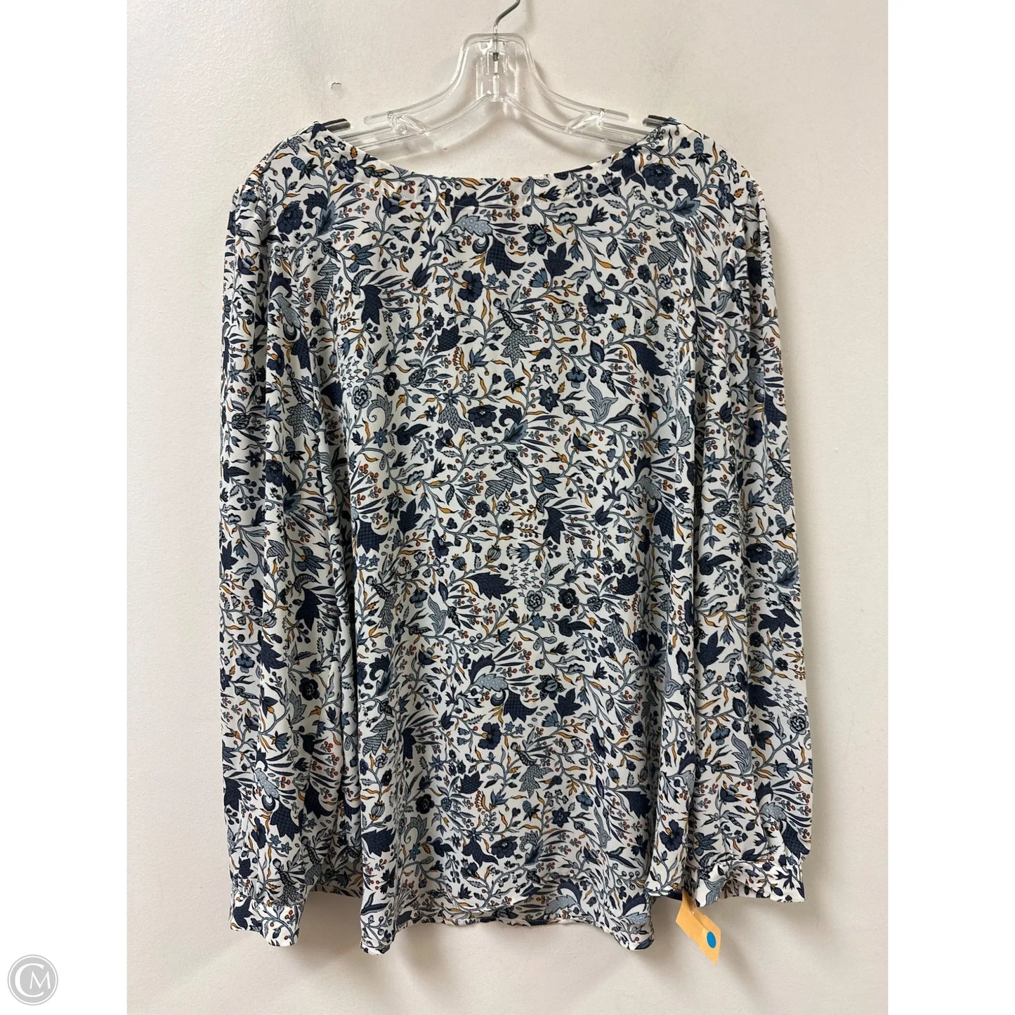 Top Long Sleeve By Loft In Blue & White, Size: Xl