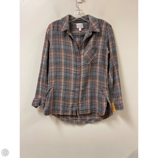 Blouse Long Sleeve By Melrose And Market In Grey & Pink, Size: Xs