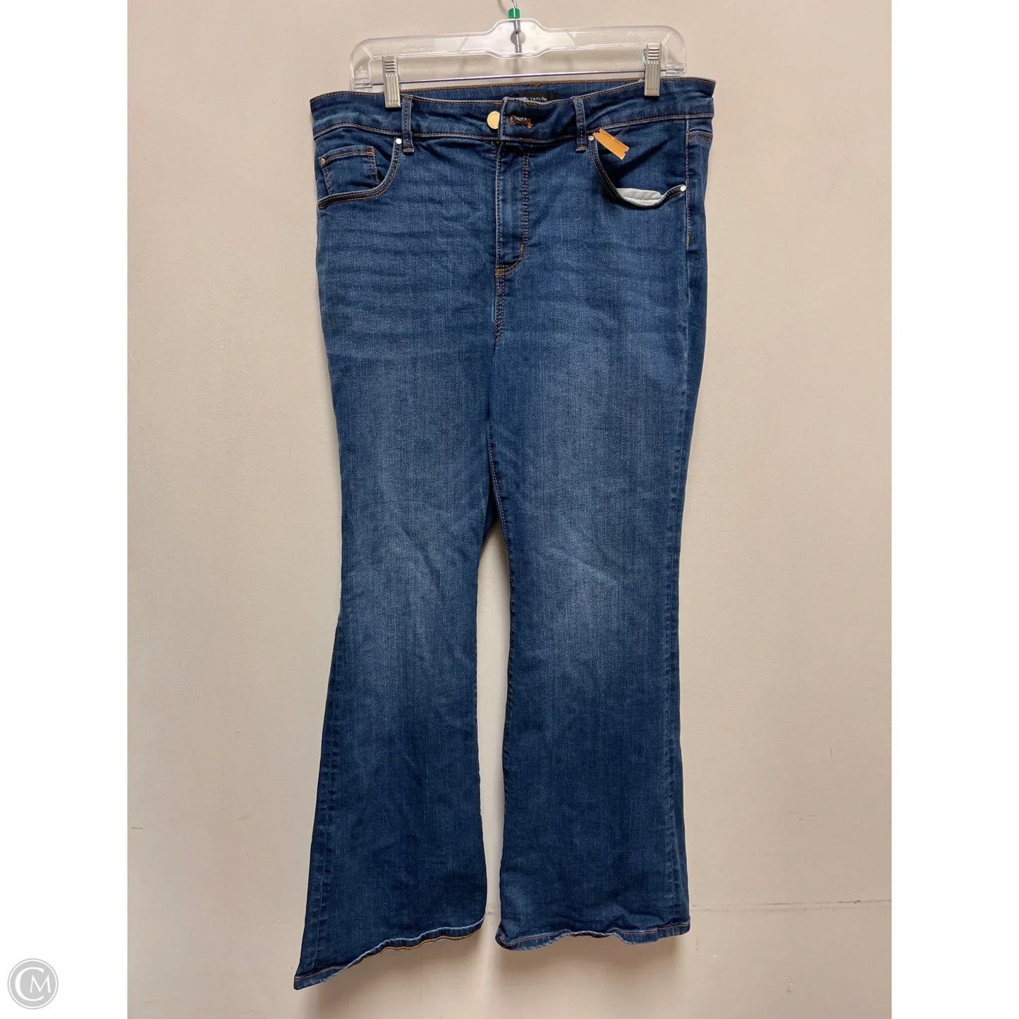 Jeans Wide Leg By Ann Taylor In Blue Denim, Size: 14p