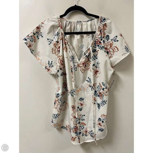 Top Short Sleeve By Clothes Mentor In Floral Print, Size: L