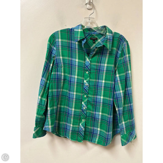 Blouse Long Sleeve By Talbots In Blue & Green, Size: Mp