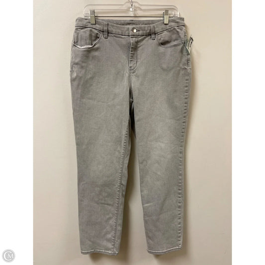 Jeans Straight By Chicos In Grey Denim, Size: 10