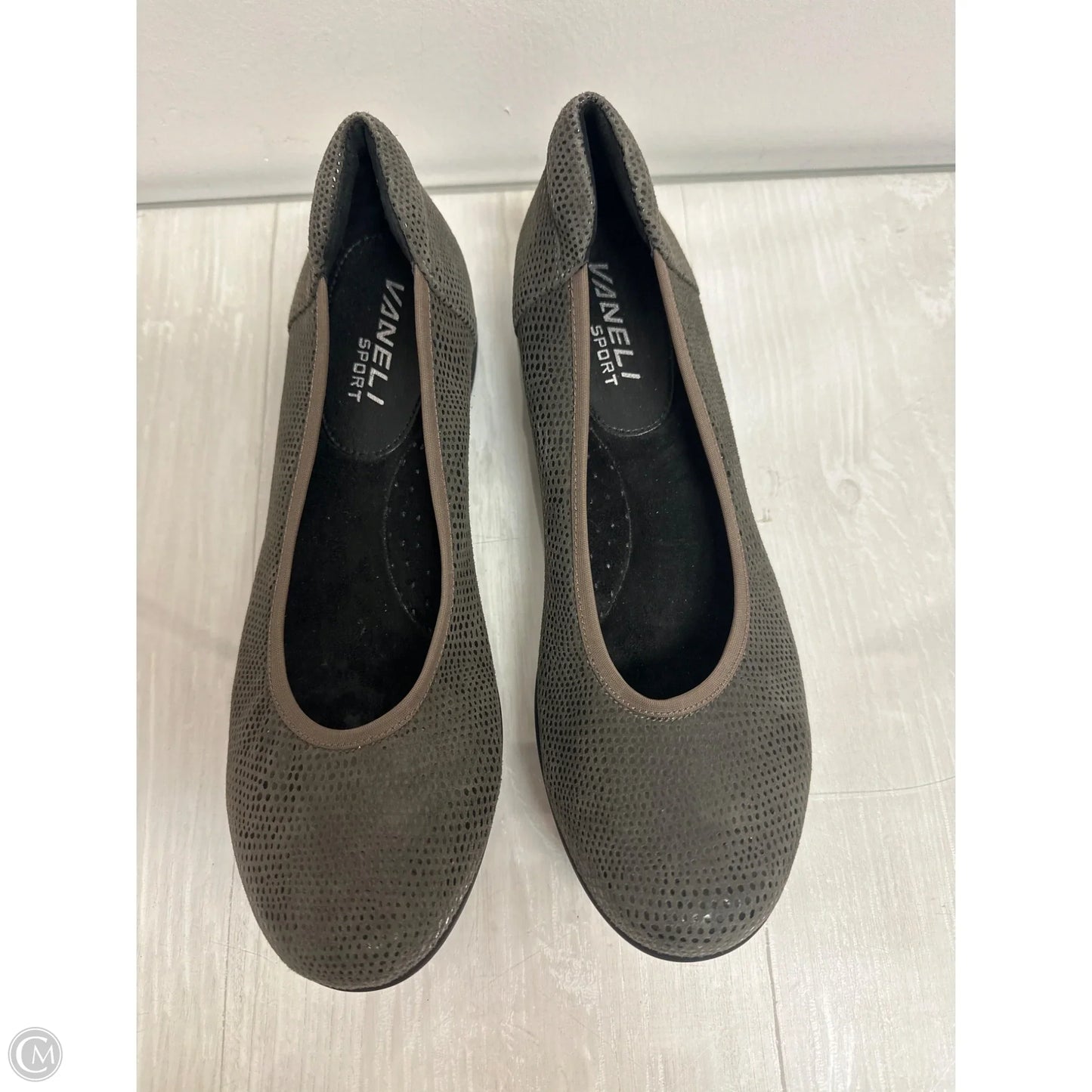 Shoes Heels Wedge By Vaneli In Grey, Size: 7.5