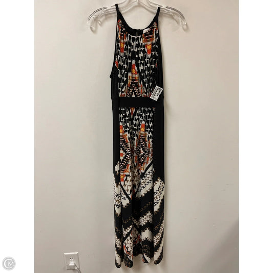 Dress Casual Maxi By Chicos In Black & Orange, Size: L