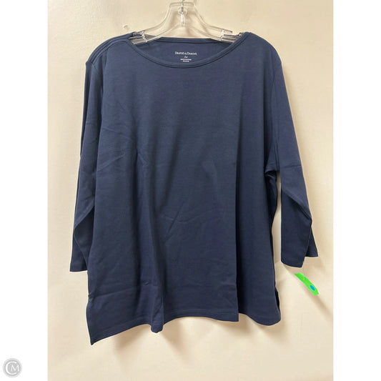 Top Long Sleeve By Clothes Mentor In Navy, Size: 1x