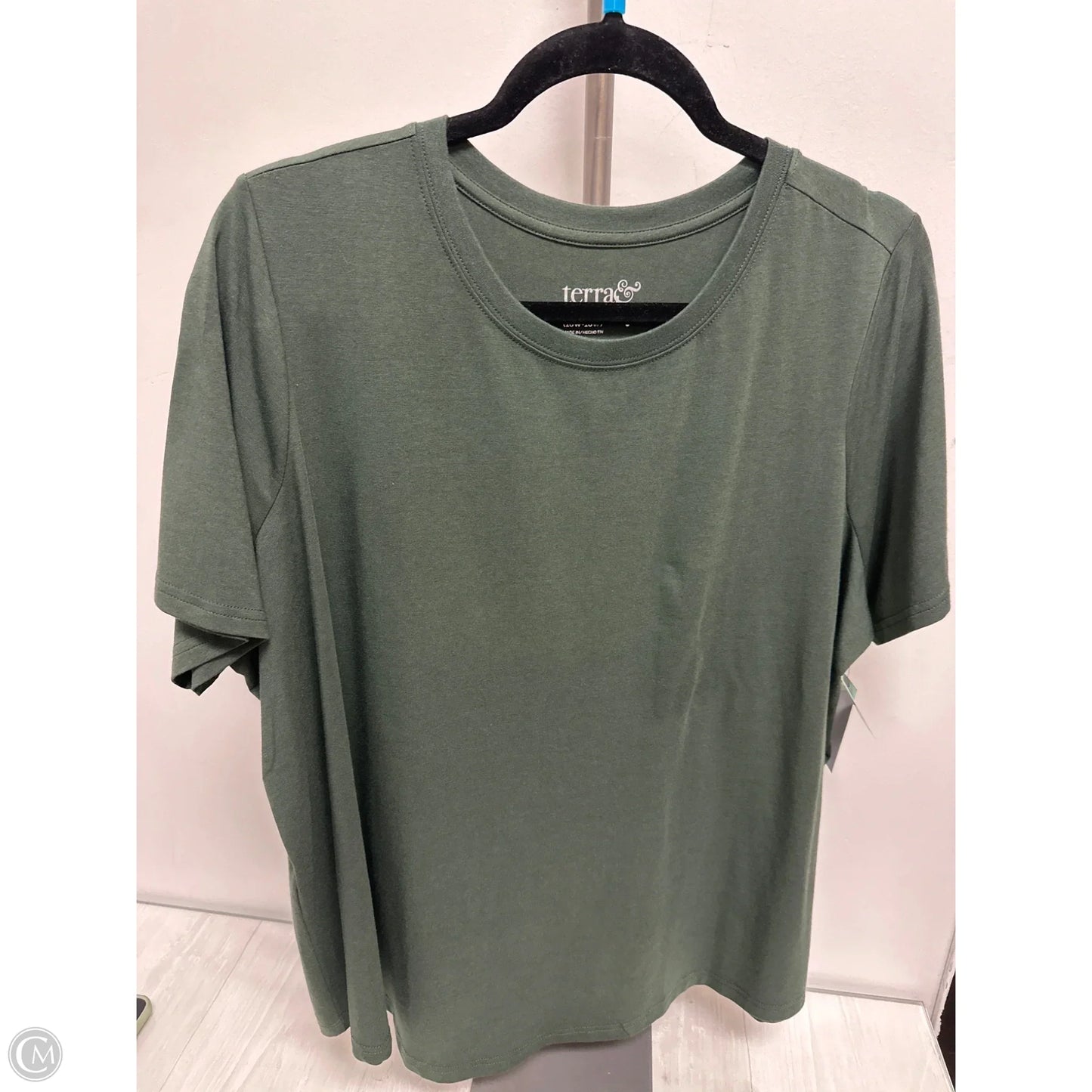 Top Short Sleeve By Terra & Sky In Green, Size: 1x
