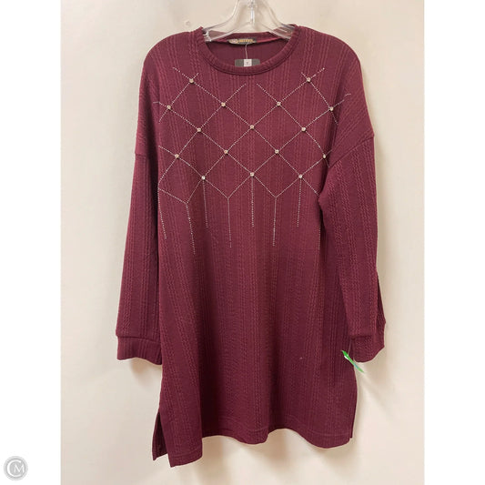 Tunic Long Sleeve By Clothes Mentor In Red, Size: L