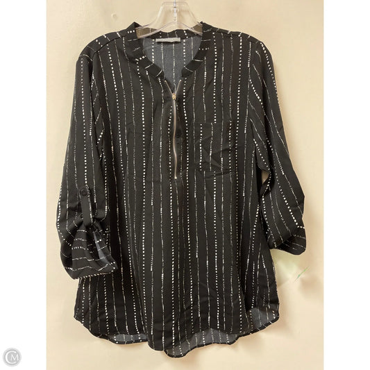 Top Long Sleeve By Clothes Mentor In Black & White, Size: L