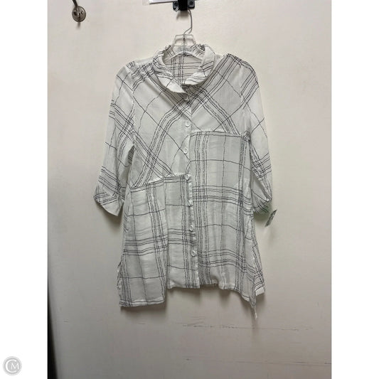 Tunic Long Sleeve By Clothes Mentor In Black & White, Size: S