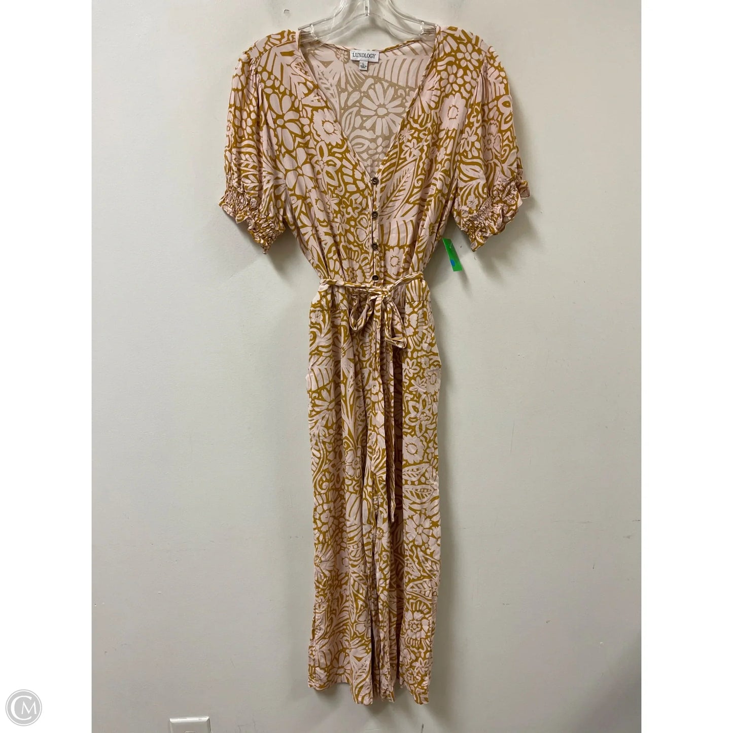 Jumpsuit By Luxology In Pink & Yellow, Size: L