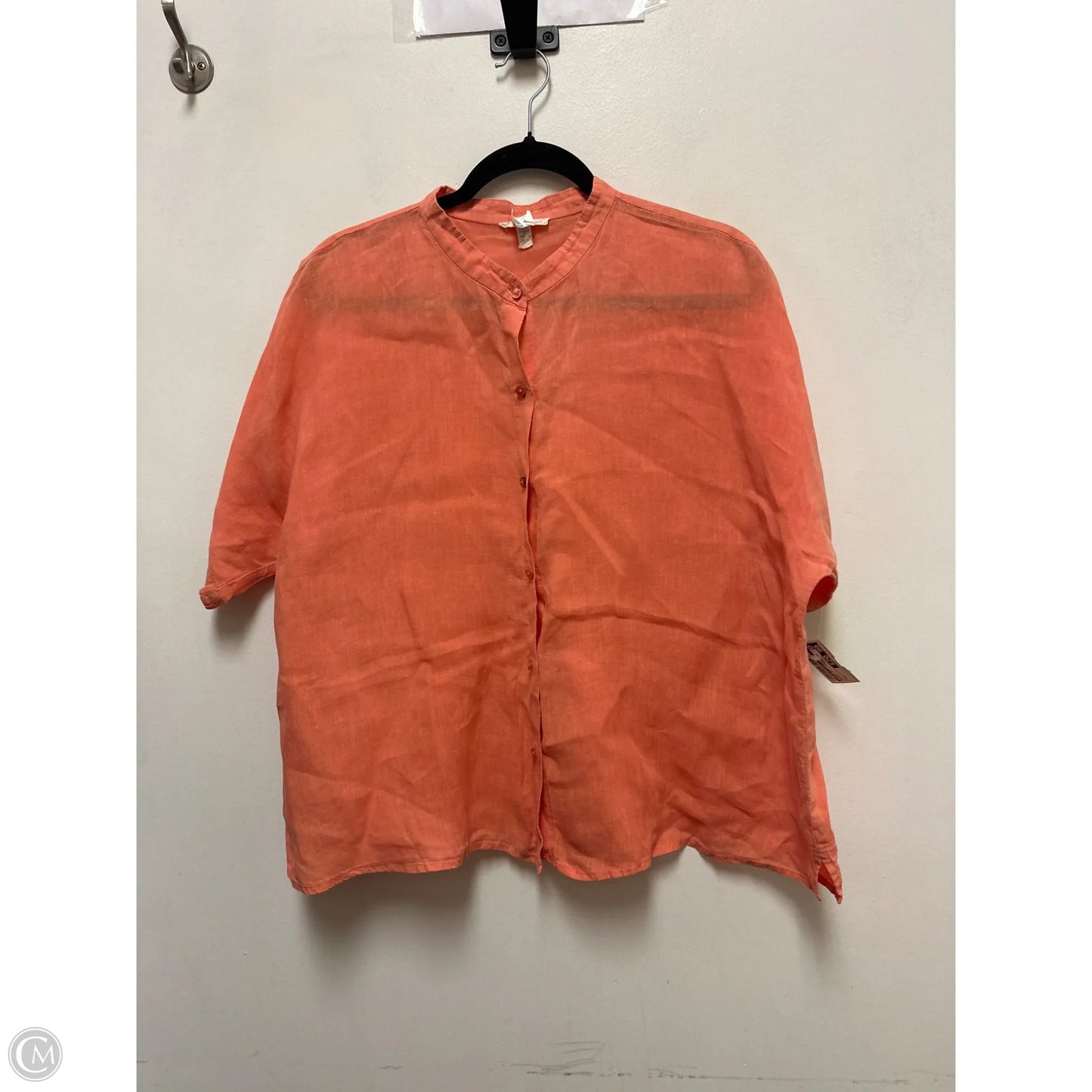 Blouse Short Sleeve By Eileen Fisher In Orange, Size: L