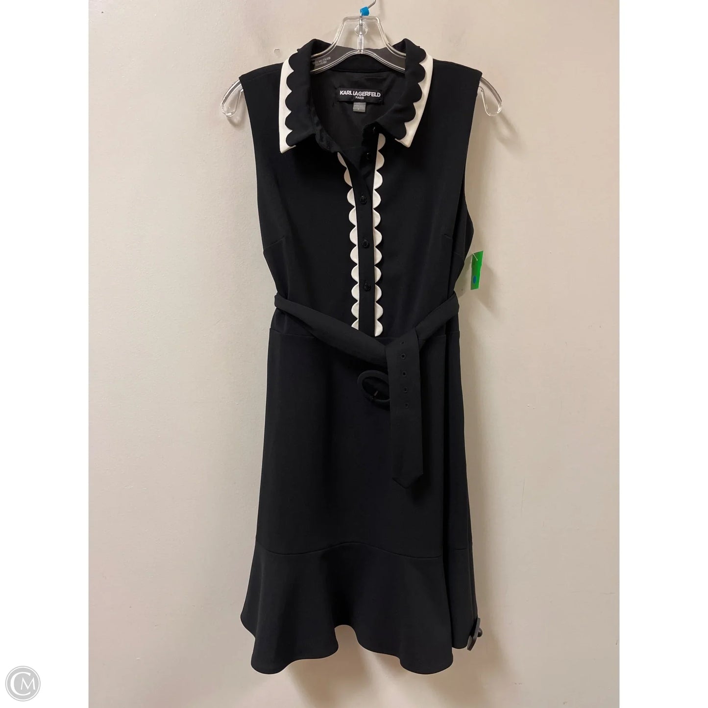 Dress Designer By Karl Lagerfeld In Black & White, Size: L