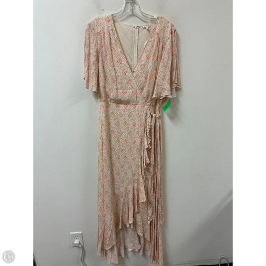 Dress Casual Maxi By En Creme In Cream & Orange, Size: M