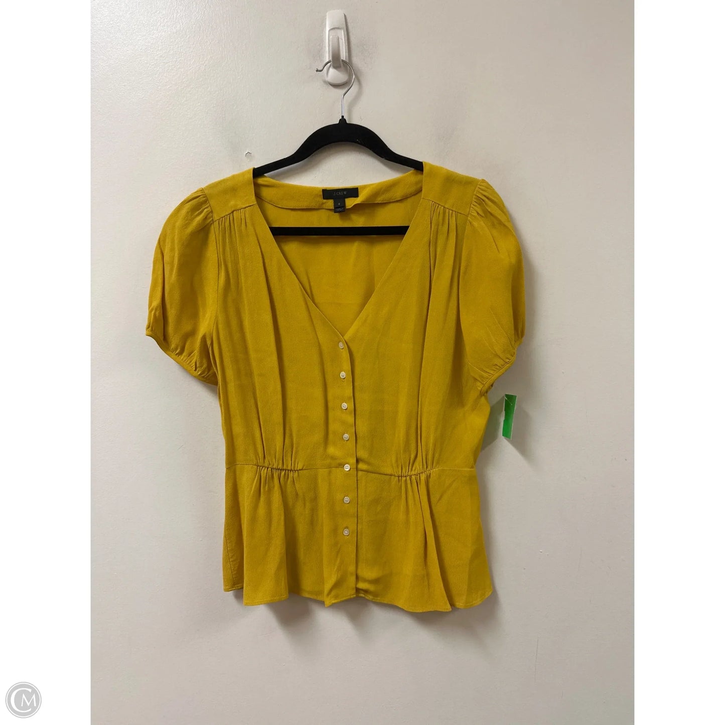 Blouse Short Sleeve By J. Crew In Yellow, Size: S