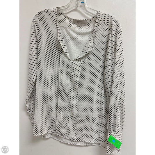 Top Long Sleeve By Loft In Polkadot Pattern, Size: M