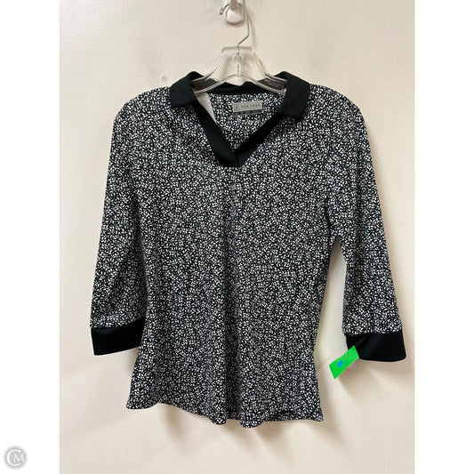 Athletic Top Long Sleeve Collar By Pga Tour In Black & White, Size: Xs