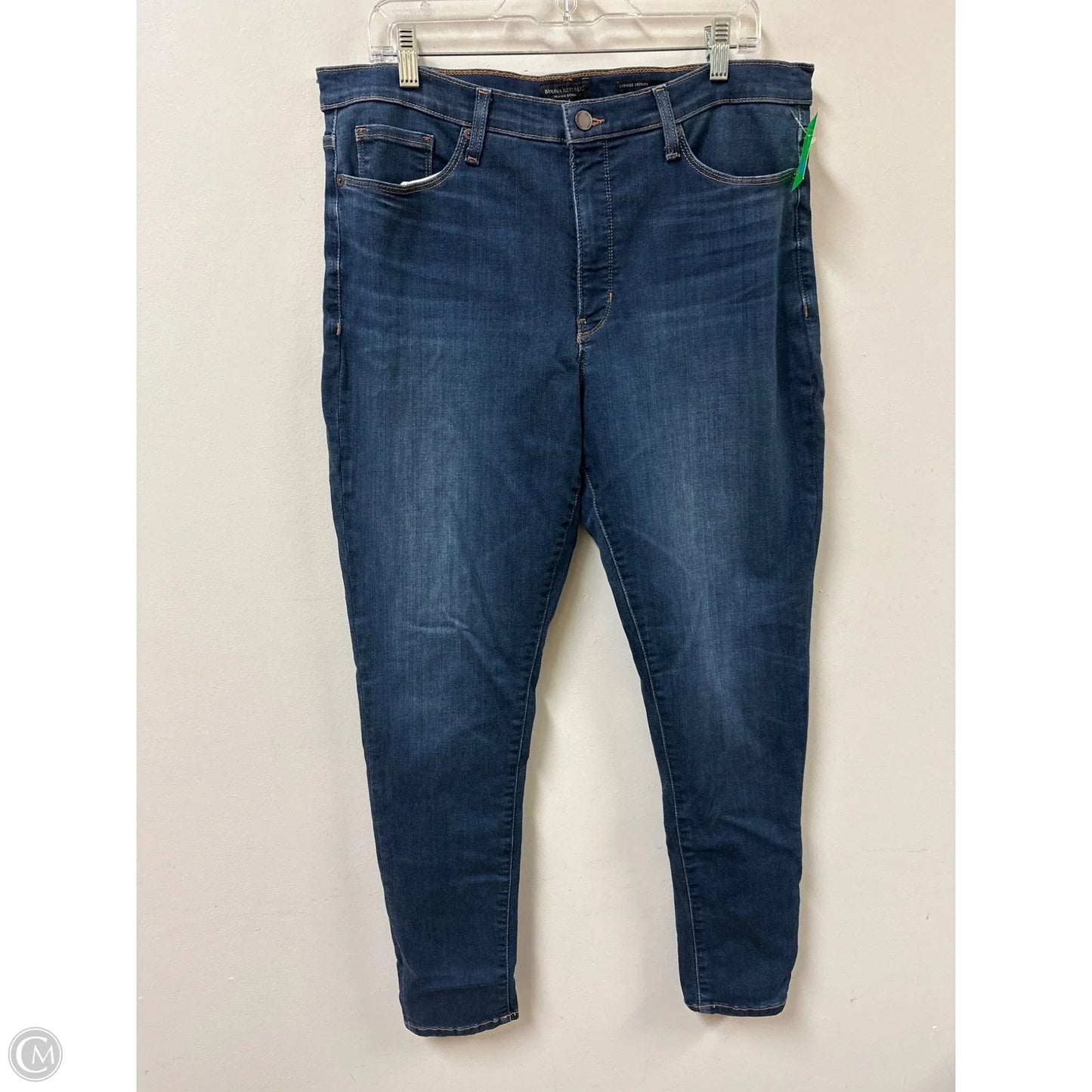 Jeans Skinny By Banana Republic In Blue Denim, Size: 16