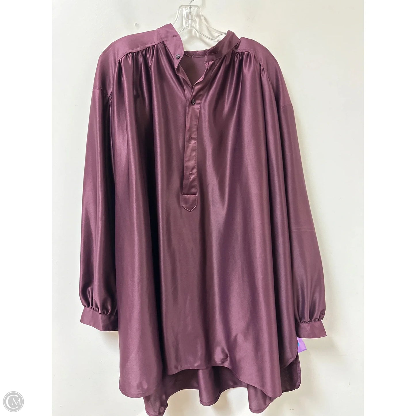 Tunic Long Sleeve By Clothes Mentor In Red, Size: 1x