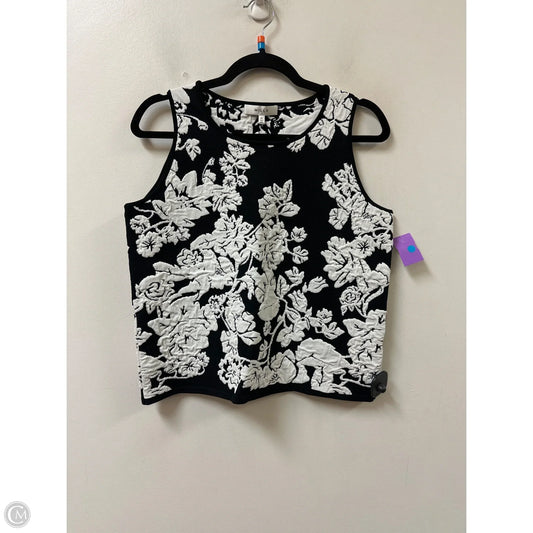 Top Sleeveless Designer By Milly In Black & White, Size: M