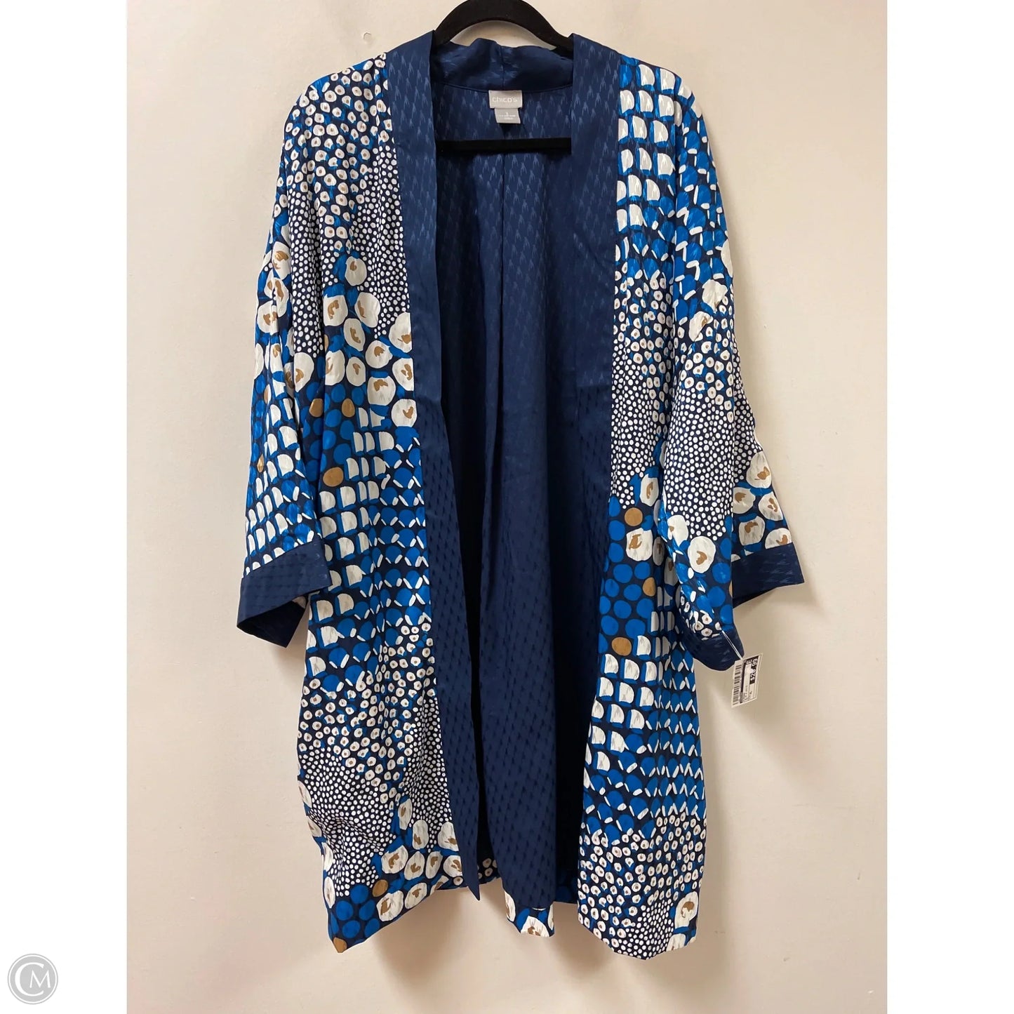 Kimono By Chicos In Blue & White, Size: Xl