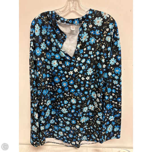 Top Long Sleeve By Clothes Mentor In Black & Blue, Size: 2x
