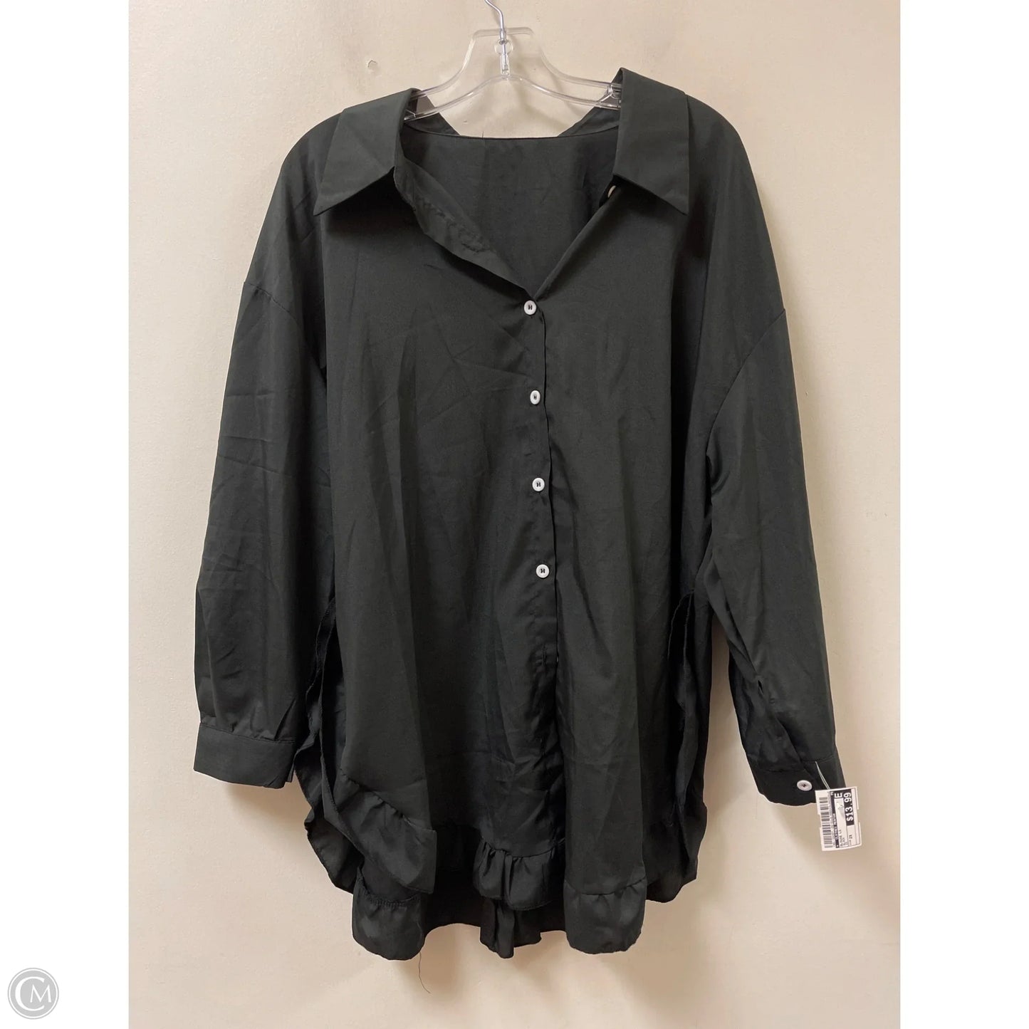 Blouse Long Sleeve By Clothes Mentor In Black, Size: 2x