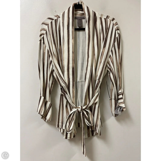 Cardigan By Sharon Young In Brown & Cream, Size: M