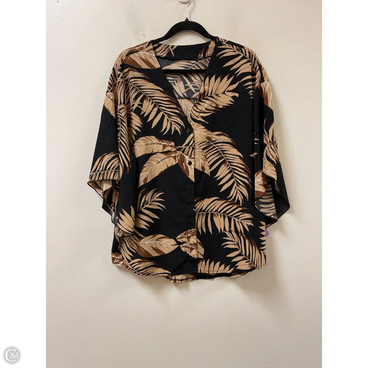 Blouse Short Sleeve By Clothes Mentor In Black & Brown, Size: Xl