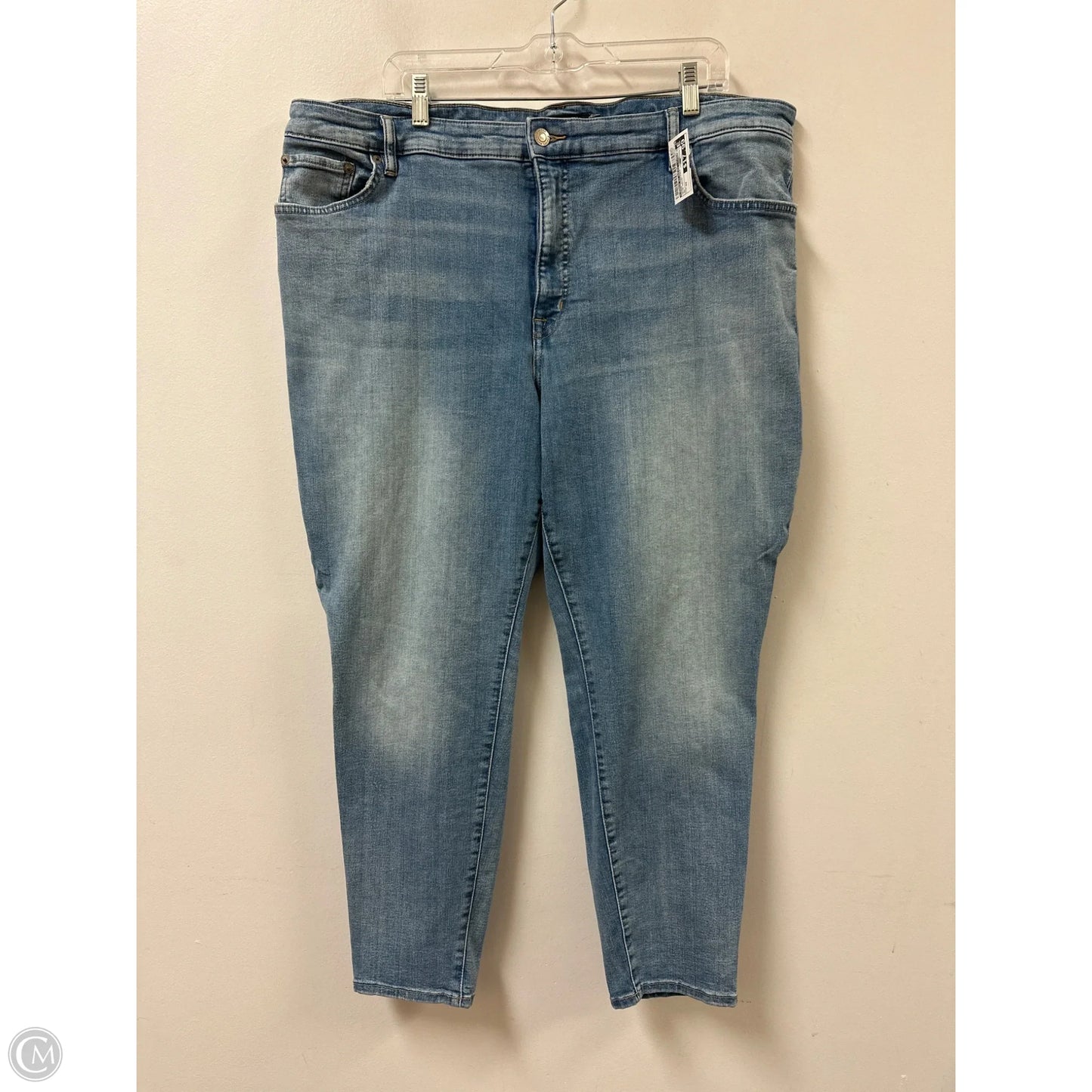 Jeans Straight By Lauren By Ralph Lauren In Blue Denim, Size: 22