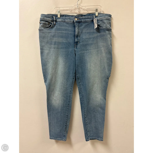Jeans Straight By Lauren By Ralph Lauren In Blue Denim, Size: 22