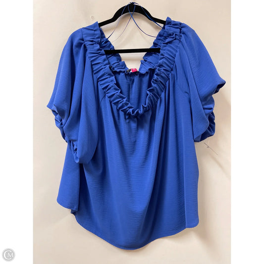 Top Short Sleeve By Vince Camuto In Blue, Size: 3x