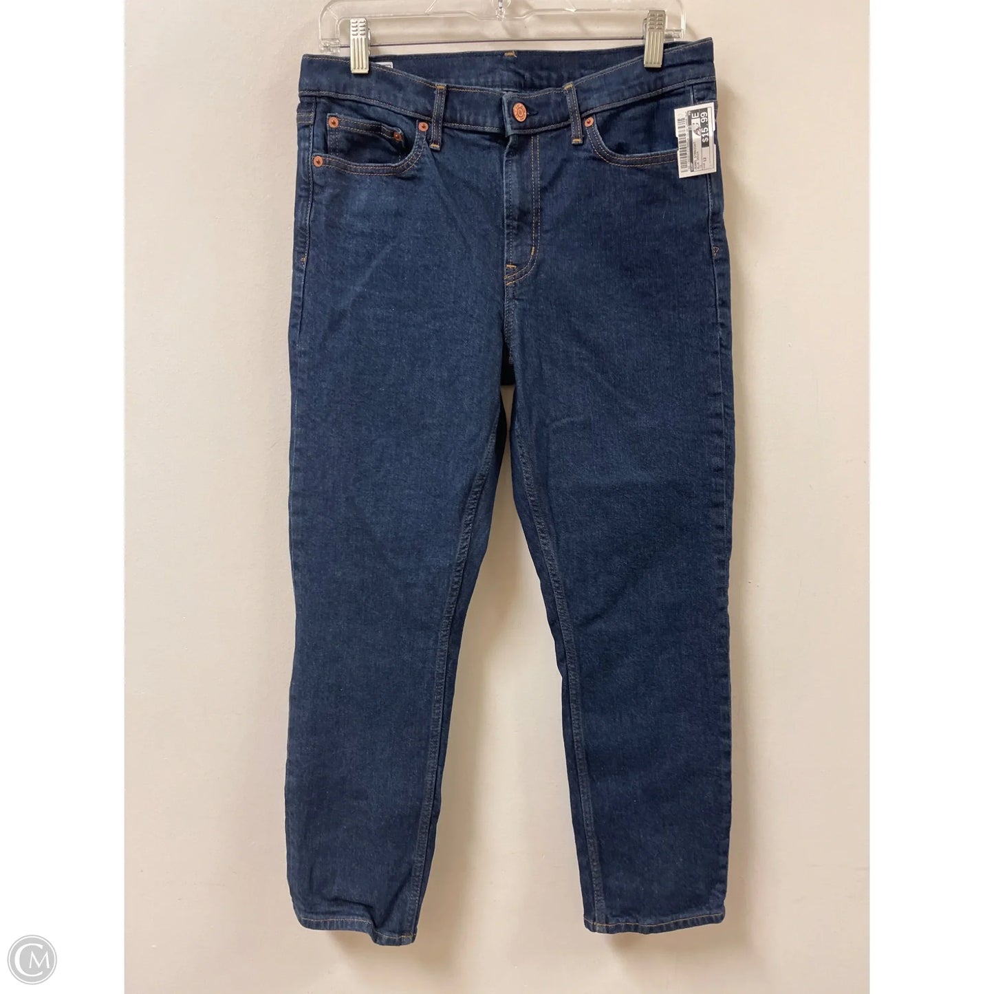 Jeans Straight By Gap In Blue Denim, Size: 12