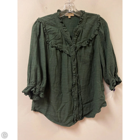 Blouse Long Sleeve By Democracy In Green, Size: M