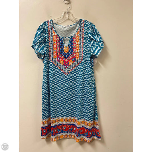 Dress Casual Midi By Clothes Mentor In Blue & White, Size: Xl