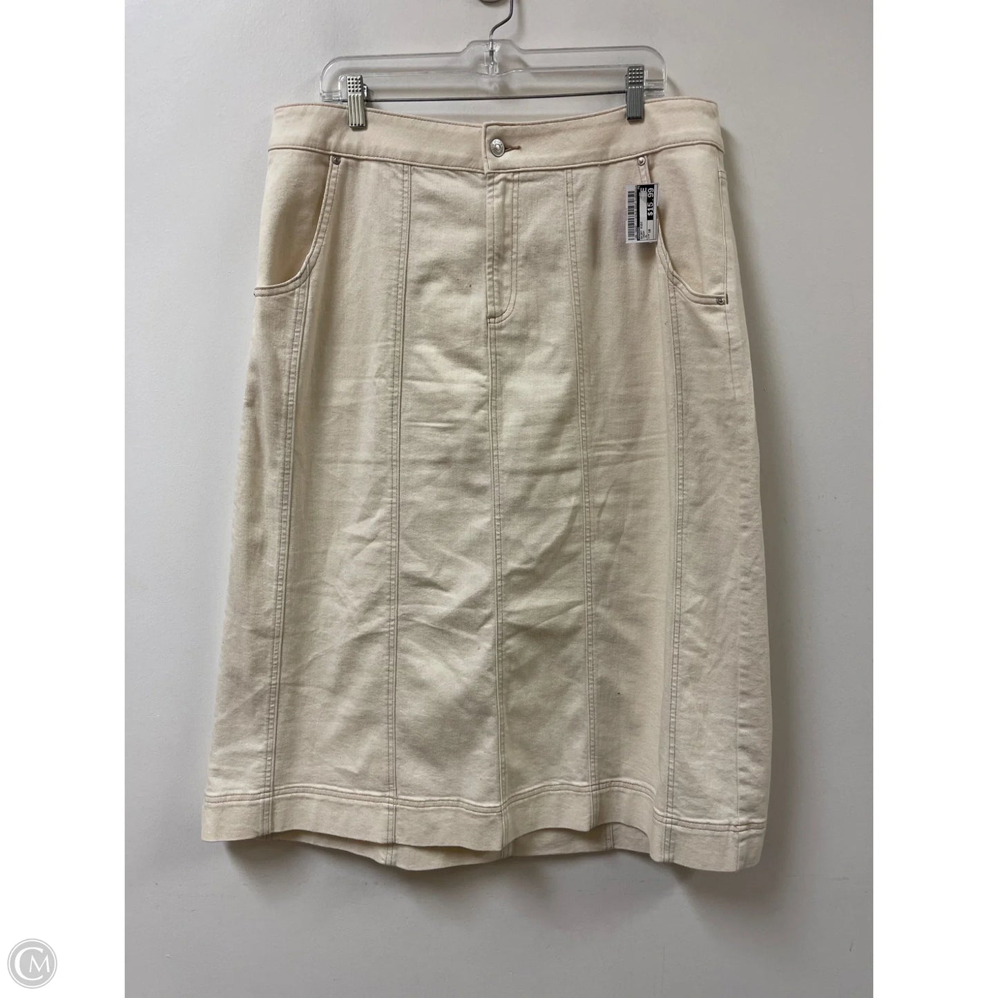 Skirt Midi By Chicos In Cream, Size: 16