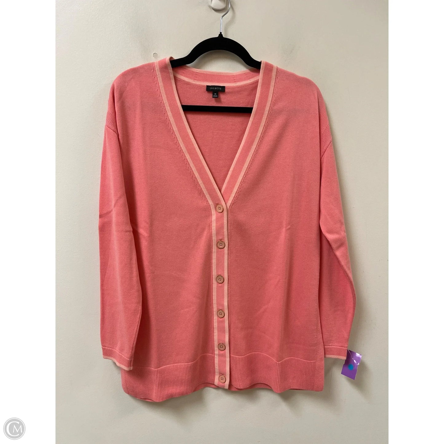 Sweater Cardigan By Talbots In Pink, Size: M
