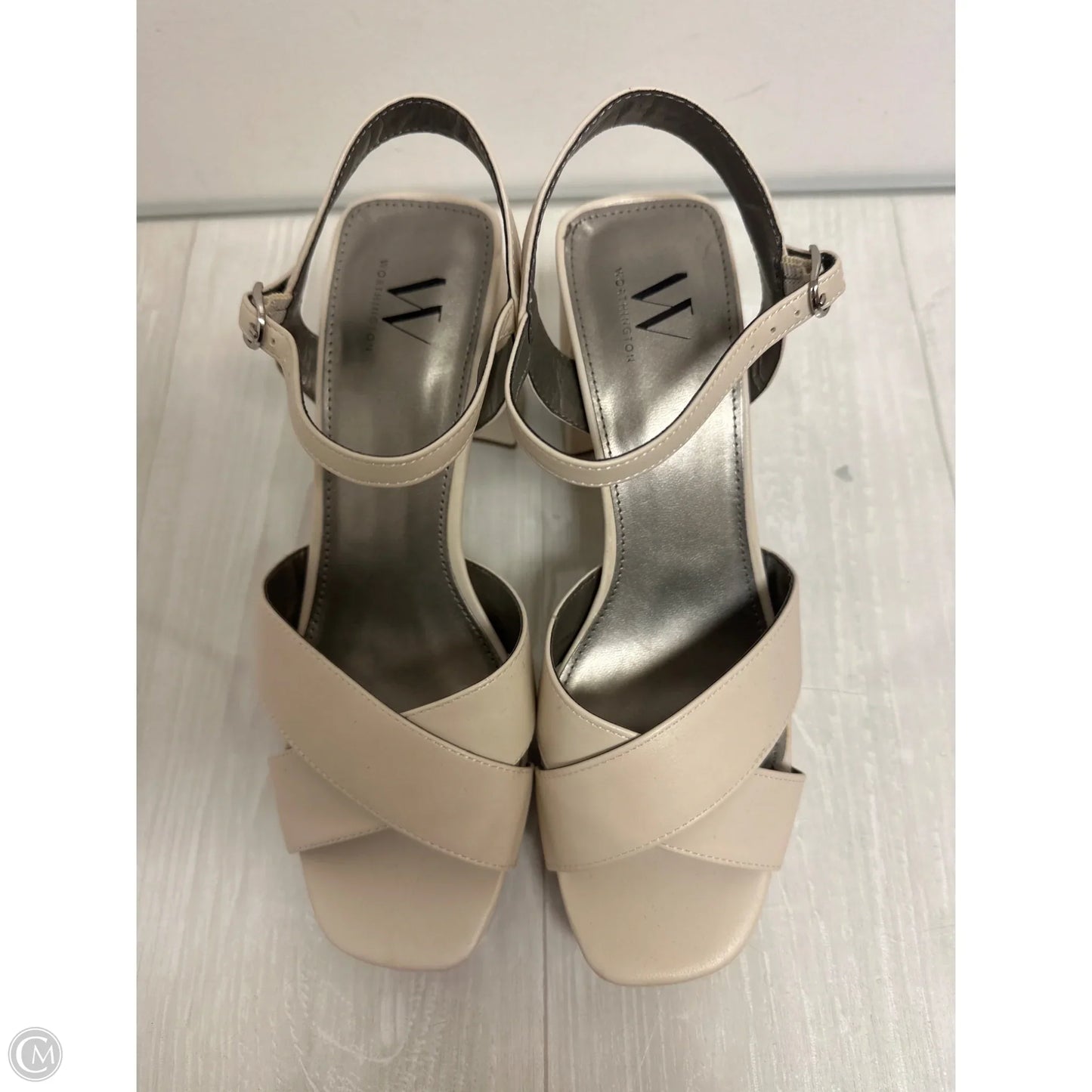 Sandals Heels Block By Worthington In Cream, Size: 9