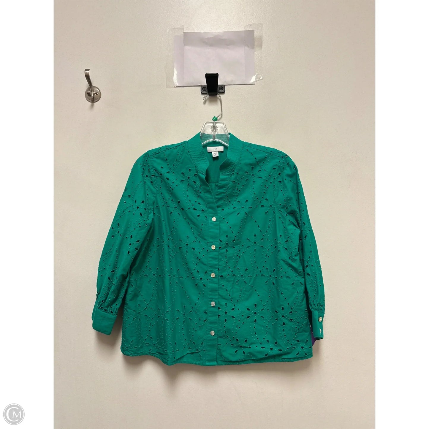 Blouse Long Sleeve By J. Jill In Green, Size: Xsp
