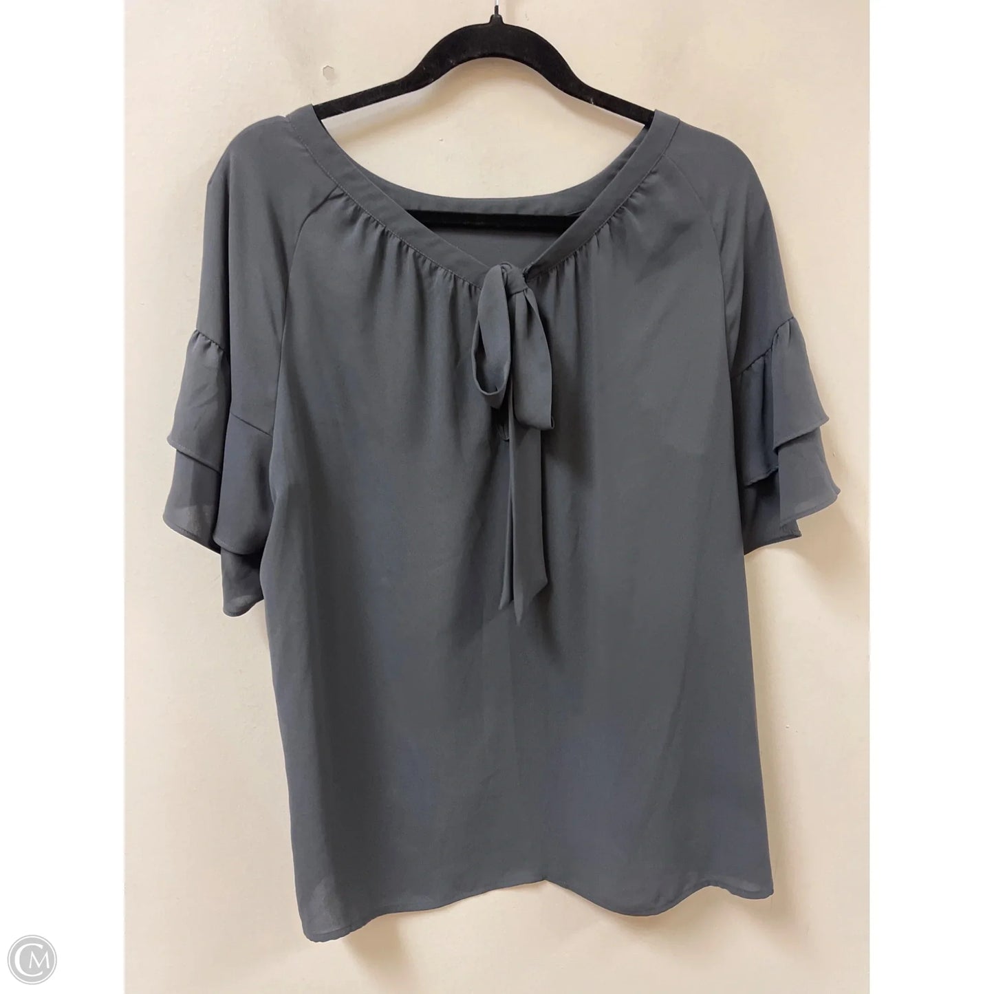 Top Short Sleeve By Loft In Grey, Size: M