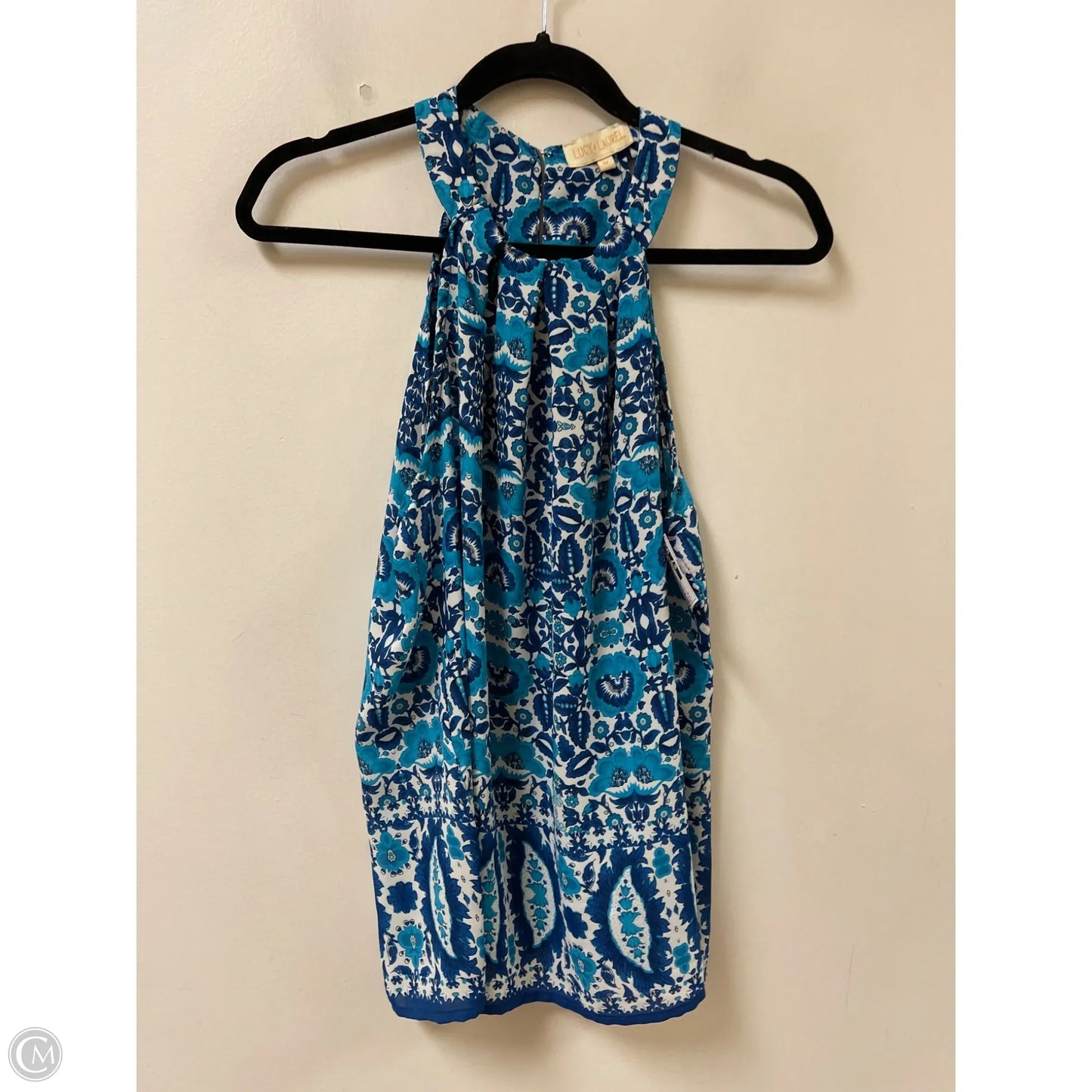 Top Sleeveless By Lucy And Laurel In Blue & White, Size: M